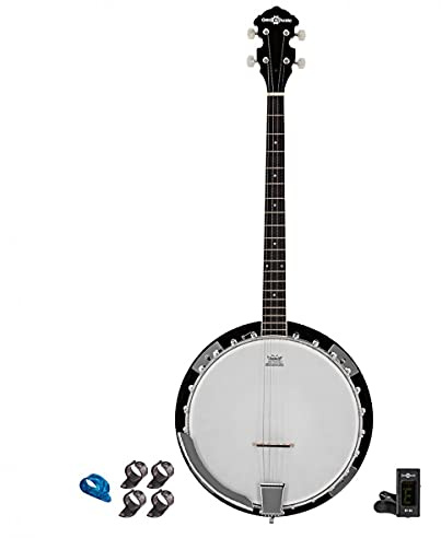 Banjo by Gear4music Tenor 4 String with Finger Picks and Tuner