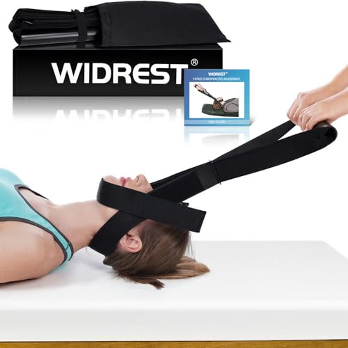 WIDREST Neck Stretcher Strap, Spine Chiropractic Decompression Tool with Chin Belt, Cervical Neck Traction.