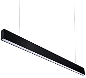 JOYINLED 36W 120cm LED Pendelleuchte esstisch Hängeleuchte Büro 4000K Natural Licht mit High End Chips Büroleuchte Pendellampe aus Aluminum Hängelampe für Arbeitszimmer Esszimmer -(Floodlight, Black)