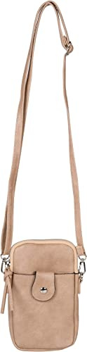 styleBREAKER Damaxelväska liten med dragkedja, miniväska, handväska, enfärgad justerbar, mobiltelefonficka 02012382, Beige, Einheitsgröße
