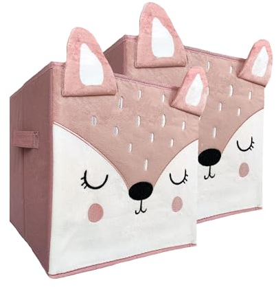 WOWGADGET Lot de 2 boîtes de rangement pliables en tissu dans un cube Boîte de tri/coffre à jouets pour documents, jouets, articles de bureau