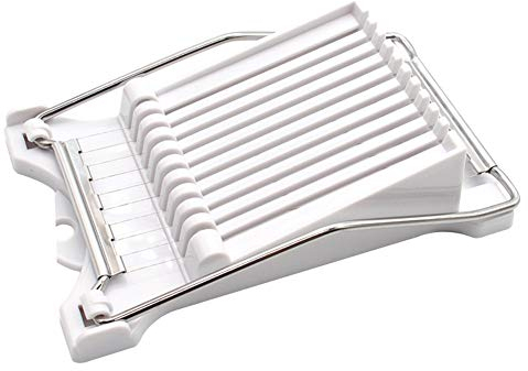 Egg Slicer,Luncheon Meat Slicer,Egg Wedger,Cheese Egg Slicer Convenient Luncheon Meat Cheese Spam Slicer Tool Stainless Steel Fruit Watermelon Banana Wedger for Kitchen White