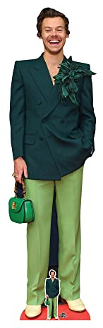 Star Cutouts CS1067 Harry Styles Green Outfit Lifesize Cardboard Cutout with Mini – Pop Icon Display, Party Decoration & Fan Gift