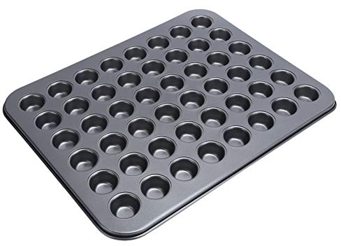 Teglia per Muffin Mini Mini Teglie per Muffin Acciaio Al Carbonio Rivestimento in Ptfe 48 Tazze Mini Tondo Antiaderente Teglia per Cupcake Teglia da Forno Stampo da Forno