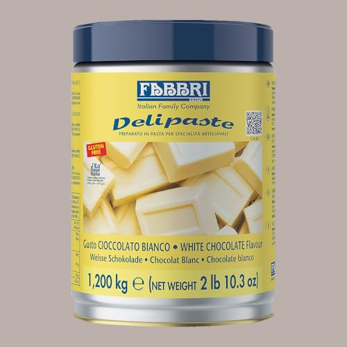 Lucgel Cioccolato Bianco Preparato in Pasta ideale per Gelato Dolci Delipaste Fabbri - 1,2 Kg -