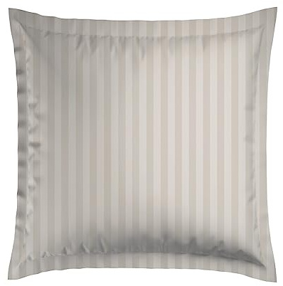 CXL by Christian Lacroix - Lot de 1 Oreiller Carré à Mémoire de Forme + 1 Taie d'oreiller - 60 x 60 cm - Linge de Lit en Satin de Coton - Lavable en Machine à 40°C - Rayure Tissé, Taupe