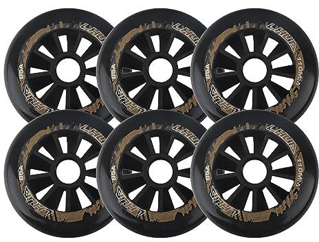 6 Pack Inline Skate Räder, 90mm/100mm/110mm Roller Blade Skating Räder, 85A Roller Skate Räder für Roller Blade Rad Ersatz,Schwarz,100mm