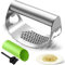Kebley Spremiaglio a bilanciere set apribottiglie Heavy Duty in acciaio inox aglio tritacarne frantoio professionale gadget da cucina aglio tritatutto in silicone sbucciatore e spazzola per la