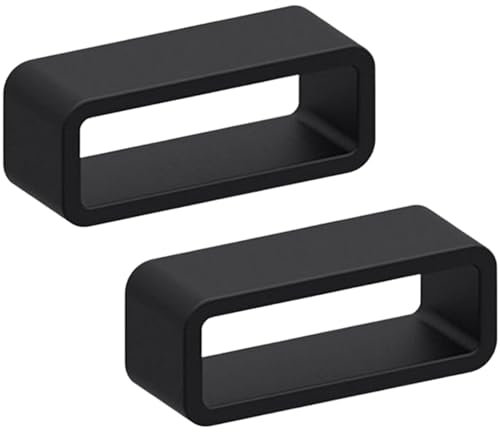 Black Silicone Strap Keeper Loops | 22 mm | 2 Pack | Rubber Watch Band Holders | Super Strong | 1.5mm Thick Replacement Wristwatch Retainers | Suitable for Watches and Smartwatches (Black, 22mm)
