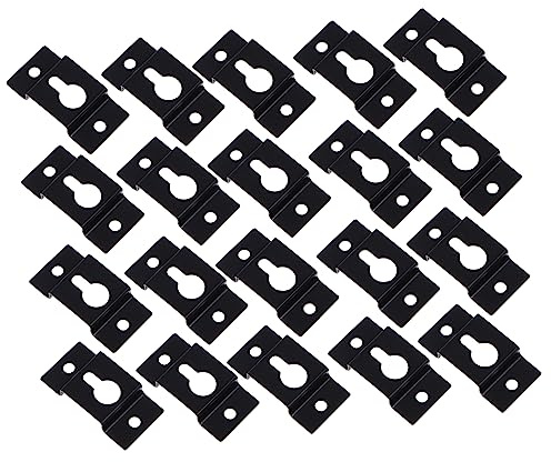 Gatuida Robuste Lautsprecher Schlüssellochaufhänger 20 Stück aus Eisen Stabile Wandhaken in Schwarz Einfach zu Montieren Modernes Design für Boxen und Audiosysteme | Wandmontage für Schränke und Regale, Rostfrei und Stabil, Schlichtes Design