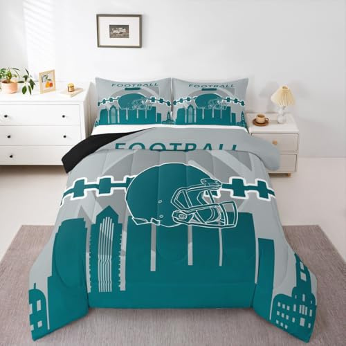 Erosebridal Sports Comforter for Boys,Football Bedding Set Twin Size,Football Players Comforter Sets,Sports Ball Game Duvet Insert with 1 Pillowcase Lightweight