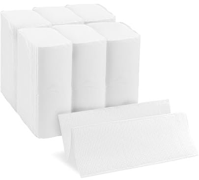 IMBALLAGGI 2000 - Asciugamani Monouso Carta Usa e Getta Piegate a Z, 6x150 Pezzi, Pura Cellulosa 2 Veli Morbidi Assorbenti, Salviette Dispenser Universale, Carta Mani Foglio Aperto 24x21cm (tot 900)