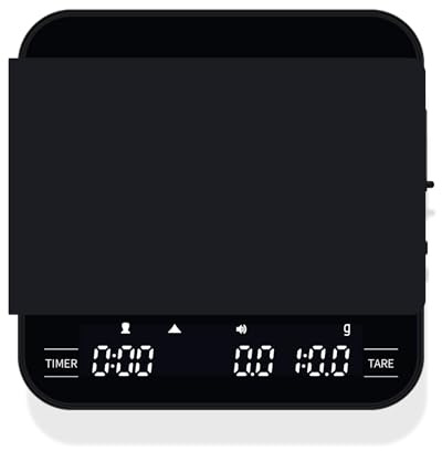 MICXNIC Mini balance à café numérique avec minuterie, 4 modes pour verser le café, affichage miroir LED avec haute précision et capteur tactile, rechargeable par USB, balance de cuisine