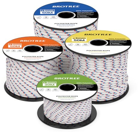 Brotree Polyesterseil 5mm x 30m Geflochtene Seil Schnur Reißfest