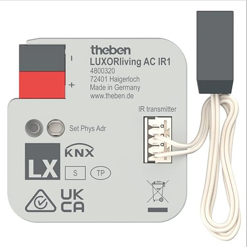 Theben 4800320 LUXORliving AC IR1 I Passerelle de climatisation I Contrôle des appareils de climatisation split I Passerelle IR I Appareils de climatisation I Pour système KNX Smart Home LUXORliving
