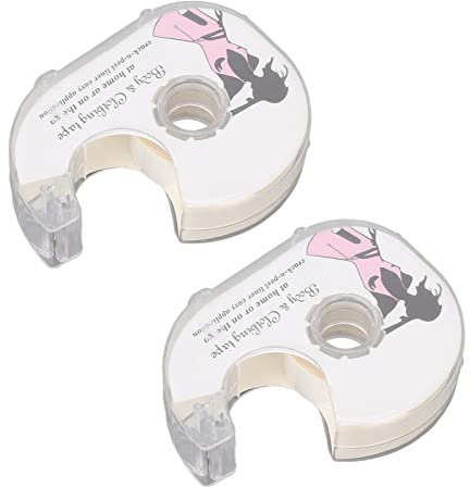 TIKATARER Ruban Adhésif Double Face pour Vêtements, Ruban Adhésif pour Vêtements 2 Pièces Ruban Adhésif Double Face en Tissu Transparent Fixant le Ruban Adhésif pour Encolure Cardigan Robe