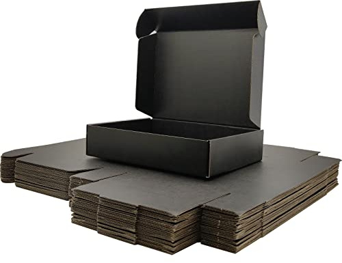 Cenoid Maxibriefkarton 230x150x50 mm Versandkarton Klein (25 Stück) Kleine Kartons Versand Schwarz Faltkartons für Warensendung