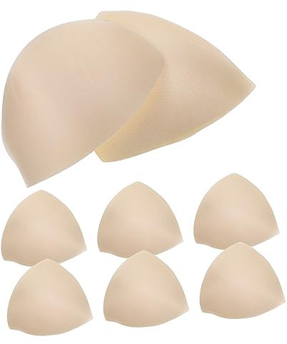 COSMEVIVI 4-pair Removable Bra Inserts Pads Sponge Padding Wireless Sports Bra Accessories Skin Color Suitable for Everyday and Sports