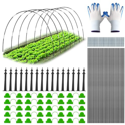 Folientunnel für Hochbeet, 30er Pflanztunnel Bögen Set Gewächshaus Hoops DIY Gewächshausreifen Frühbeet Tunnel für Gartentunnel Bögen Tunnel Gewächshaus Reifen für Garten Zeile Abdeckung Pflanzen