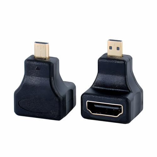 RHINORO Adapters for converting Standard HDMI to Micro HDMI Cable, 2 Pack, Support 4K @ 30Hz, for DSLR Mirrorless Digital Camera Projector