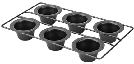 Moldes antiadherentes para hornear de 6 celdas, bandeja pequeña para hornear pasteles, textura de acero al carbono, utensilios de cocina adecuados para hornear