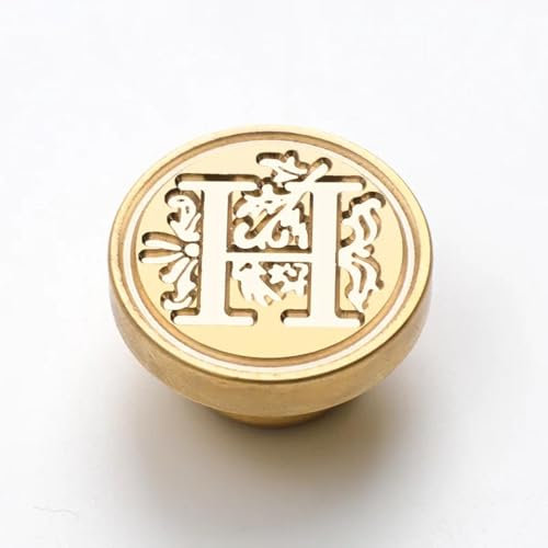 Siegelstempel-Set aus Messing, Vintage-Stil, Retro, Alphabet, Buchstabenstempel für Scrapbooking, Siegelwachs, Handwerk, Dekoration, Stil H