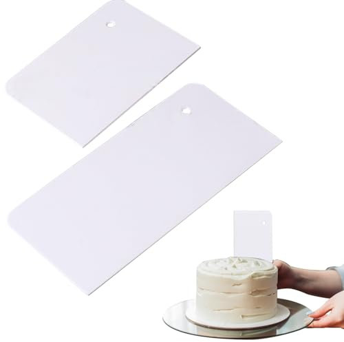 Juego de 2 raspadores para tartas y bordes de pasteles, herramienta de alisado para crema de mantequilla y fondant, ideal para decoración profesional de pasteles