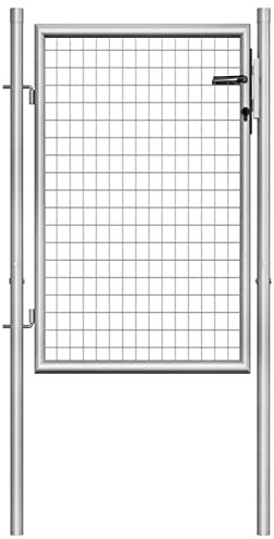 Xichuzi Gartentor, Gartentür, Zauntor, Garten Tor, Gartenpforte, Gartentüre, Garden Gate, Verzinkter Stahl 105x150 cm Silbern