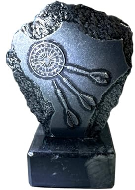 eberin Coupe en métal pour joueurs de fléchettes - Fléchettes - Coupe du monde de fléchettes - Événements de fléchettes - Trophée de fléchettes en métal - Cible de fléchettes sur marbre noir - Coupe