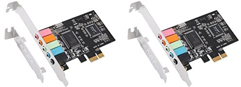 Remingtape 2X PCIe Sound Card 5.1, PCI Express Surround Card 3D Stereo Audio with High Sound Performance PC Sound Card CMI8738 Chip