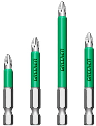Greener Set di punte per trapano antiscivolo per fai da te, portatile, ad alta precisione, accessori per estrattori da 50/65/70/90 mm, 4 pezzi