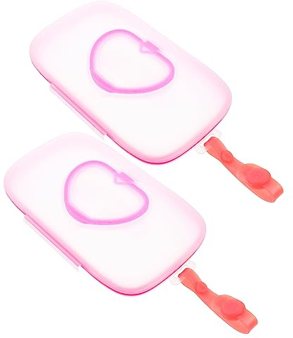Contenitore Portatile per Salviette Umide Bebè 2 Pezzi Rosa | Pp Leggero, Cinturino Incluso, Chiusura Ordinata, per Viaggio e Uso All'aperto Praticità