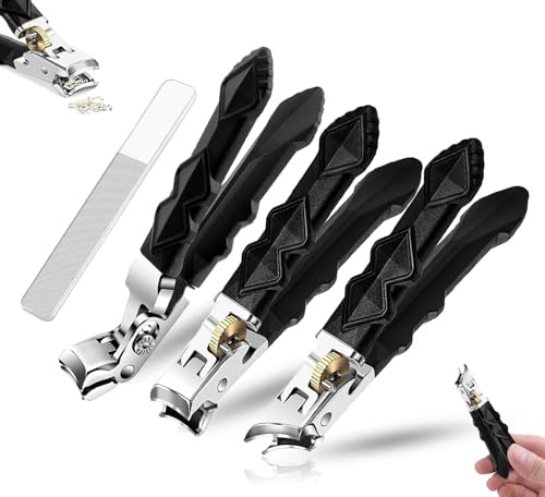 3 stycken Solymody nagelklippare fotnaglar, Solymody nagelexpert, nagelklippare för seniorer, Solymody orthoclip, lutande knips, agelklippare med bred käftventilation och stänkskydd för äldre