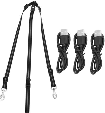 SOPOTUTU LED Leucht Pferdegurt Schwarz, Wiederverwendbar, für Pferd | USB Kabel Ladung, Pu mit Nylon und Abs Gehäuse, Tragbar, für Reitliebhaber Zufälliger Stil