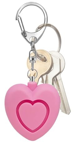 Alarma de seguridad personal, alertas de protección en forma de corazón de 125 dB, protección de alarma segura con llavero de luz, para niñas, mujeres, niños, ancianos, estacionamiento, caminar, solo