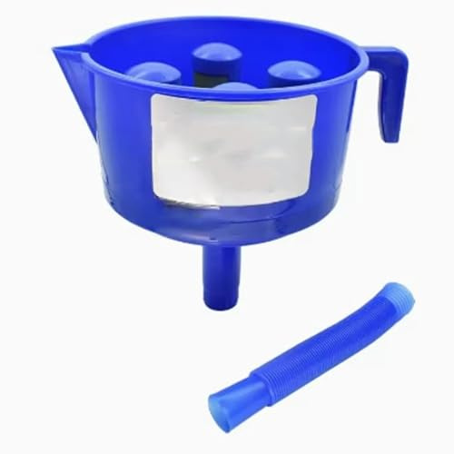Imbuto Separatore Olio e Acqua - 3-5 Elementi Filtranti - Compatibile con Benzina e Cherosene - Blu/Giallo(Four filter element)