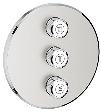 Grohe 29122DC0 29122DC0-Grohtherm SmartControl Placa con Triple Llave de Paso, Supersteel