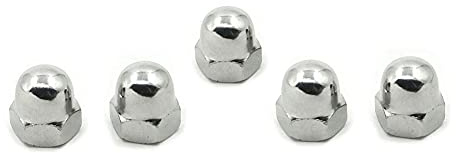 Alpha Rider 5PCS M10 Dome Acorn Cap Cover Nut 10mm x 1.25 Thread Pitch Wrench Size 16mm For Honda