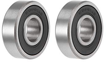 sourcing map 6000-2RS Deep Groove Ball Bearings Z2 10mm x 26mm x 8mm Double Sealed Carbon Steel 2pcs