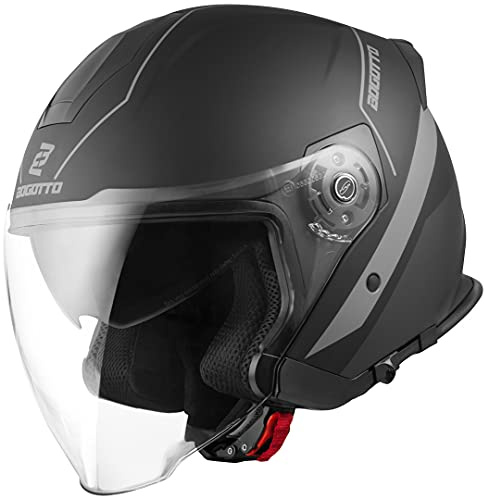 Bogotto V586 Detri Jethelm, schwarz matt/grau, XS