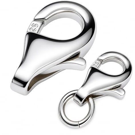 My-Bead Karabinerverschluss 925 Silber 16mm (21mm) großer Schmuckverschluss für Ketten Armbänder Colliers Ersatz & Reparatur Karabinerhaken DIY (1 Stück)