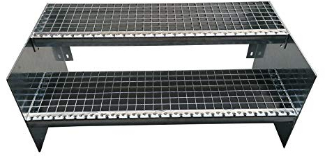 Escalera de acero, escalera de mano, juego completo de 2 niveles, 1000 mm de ancho