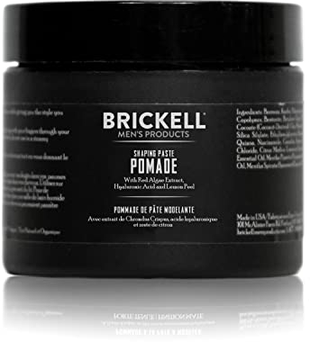Brickell Men's Shaping Paste Pomade For Men, All Natural, Texturizing Wax Pomade, 59 mL, Scented