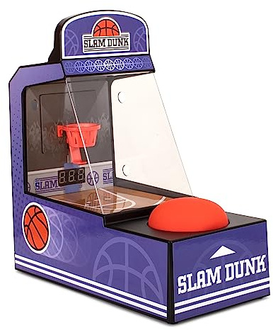 Retro Mini Arcade Basketball Game, Desktop Arcade Machine, Portable Tabletop Basketball Game with Score Counter, Basketball Hoop, Great Gifts for Men, Birthday Presents for Him - ThumbsUp!