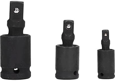 Hapivida Universal Joint Swivels, Chrome Molybdenum Steel 360° Rotating Impact Wobble Socket Adapter Set 3PCS 1/4