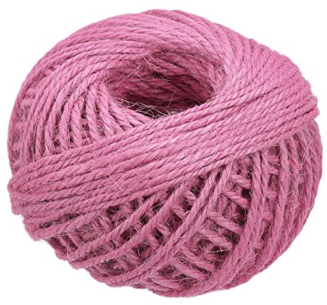 sourcing map Yute Cordel Cuerdas para Bricolaje Rosa