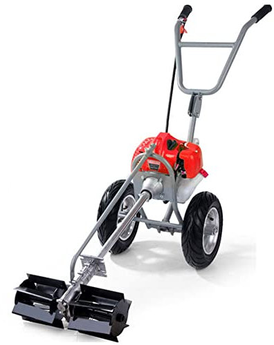 HYQNG Petrol Garden Tiller, Garden Power Rotavator, Cultivator Rototiller Portable 52CC 4-Stroke 1.65kW Engine Petrol Garden and Lawn Digging Weed Removal and Soil Cultivation
