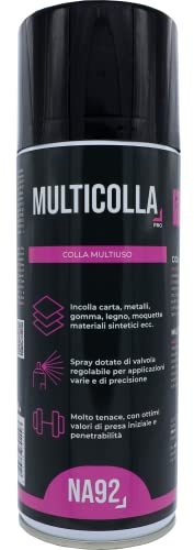 MULTICOLLA PRO Colla Spray per Carta, Legno, Metalli, Tessuti, Materiali Sintetici, 400 ML, NA92 PRO (1 pezzo)