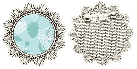 Spilla a forma di fiore in argento con crisantemo s Art, Medio