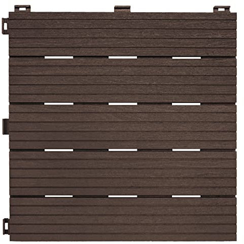 10 Pack Garden Composite Interlocking Decking Tiles Recycled Material 30 x 30cm